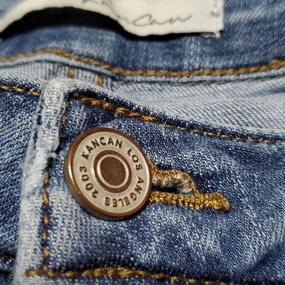 KANCAN Women's Mid Rise Distressed Ankle Skinny Jeans Raw Cut Summer Collection - Picture 11 of 14